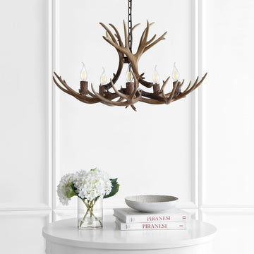 Eldora Adjustable Resin Antler LED Chandelier - JONATHAN Y